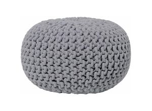 4260586358728 - Beliani - Pouf Dunkelgrau 100% Baumwolle Rund ⌀ 40 cm Elegant Modern