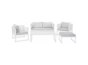 4260586359992 - Beliani - Set Kissenbezüge Cremeweiß Polyester Gartenset Gartenmöbel Gartensofa