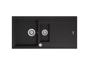 4260586559125 - Keenberk - Granitspüle Victory S100010 - deep black ab 60er Unterschrank 100 x 50 cm mit Excenter - neue Farbe