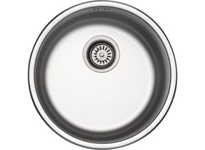 4260586559576 - - Edelstahlspüle 450 mm rund 1 Becken inkl Siebkorbventil Überlauf