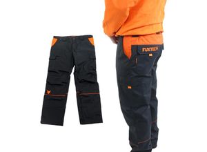 4260586990621 - FUXTEC Hose   Arbeitshose Größe 44 - Schwarz Orange - mit vielen Taschen