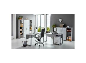 4260593565935 - Bmg-moebelde - bmg Möbel Büromöbel-Set Office Edition Set 5 grau  weiß hochglanz - Grau