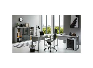 4260593565966 - Bmg-moebelde - bmg Möbel Büromöbel-Set Office Edition Set 2 grau  anthrazit hochglanz - Grau