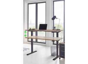 4260593575934 - Schreibtisch höhenverstellbar eDition 138 x 67cm Eiche Sonoma  Anthrazit - natur - Bmg Möbel