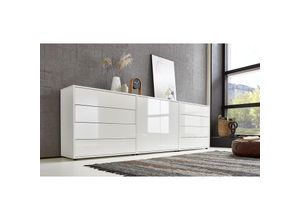 4260593577341 - Sideboard »Mailand Set 4« (Kommode Anrichte Aktenschrank) mit weiß lackierten Hochglanzfronten und hochwertigen push-to-open Beschlägen - Weiß - Bmg