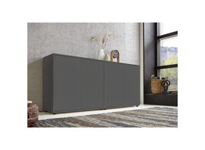 4260593581317 - Bmg Möbel - Sideboard Mailand Set 2 (Schubladenkommode Kommode Anrichte in anthrazit) Push-to-open-Funktion - Grau