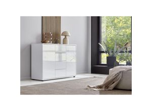 4260593582307 - Kommode »Mailand 11« in weiß  weiß Hochglanz lackiert Schubladenkommode Anrichte Sideboard - Weiß - Bmg Möbel