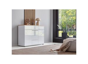 4260593582338 - Kommode »Mailand 11« in Artisan  weiß Hochglanz lackiert Schubladenkommode Anrichte Sideboard - Weiß - Bmg Möbel