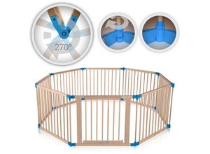 4260595750483 - Laufgitter aus Holz 8 Elemente - individuell verstellbar - premium - Baby Vivo