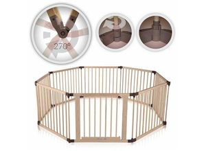 4260595753637 - Laufgitter aus Holz 8 Elemente - individuell verstellbar - premium in Braun - Baby Vivo