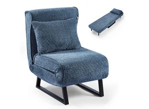 4260595755129 - Makika Schlafsessel Schlafsofa Lea klappbar - Boucle in Blau