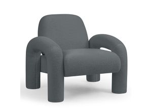 4260595755969 - Makika Loungesessel Einzelsofa Lia aus Bouclé in Grau