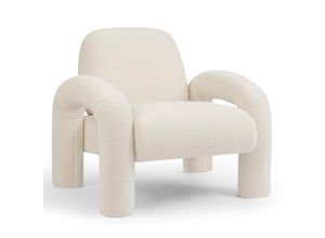 4260595755976 - Makika Loungesessel Einzelsofa Lia aus Bouclé in Weiß