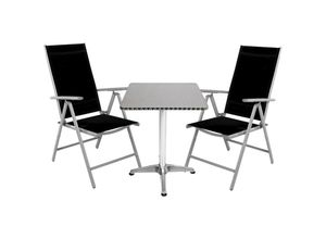 4260598010508 - Bistrogarnitur 3-teilig Aluminium   Silber   Schwarz-M537504+2xMMC5000S