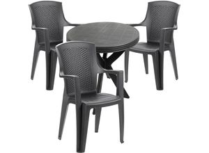 4260598013752 - Bistrogarnitur 4-teilig Anthrazit-MDON023AN+3xMEDN050AN