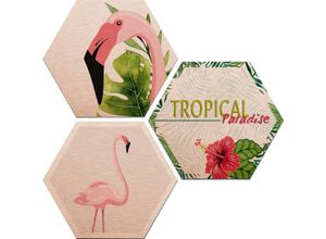 4260600521978 - Alu-Dibond-Druck WALL-ART Flamingo 03 Bilder Gr B H T 25 cm x 22 cm x 09 cm bunt Metallbilder Bilder