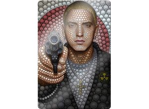 4260600522340 - Glasbild WALL-ART Kunstdruck Rapper Eminem Bilder Gr B H 40 cm x 60 cm Schriftzug bunt Glasbilder Glasposter modern