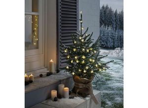 4260600843940 - Led Outdoor Lichterkette mit 40 warmeiß leuchtenden Sternen Weihnachtsbeleuchtung mit Timer für Drinnen & Draussen