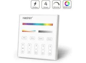 4260601133255 - MiBoxer RGB+CCT Wandschalter 4 Zonen Einbau Dimmen Schalten Farbsteuerung 230V A