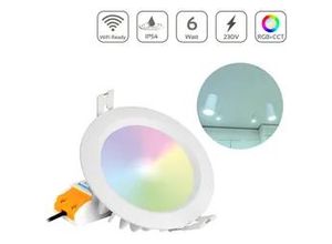 4260601133934 - MiBoxer RGB+CCT LED Einbaustrahler rund weiss 6W IP54 Ø111mm 24GHz WiFiready FU