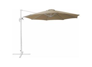 4260602370994 - Ampelschirm Sandbeige Weiß Polyester ⌀ 300 cm Garten Terrasse Balkon - Beige