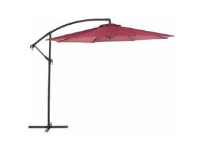 4260602371090 - Beliani - Stilvoller Sonnenschirm Polyester Diam 300 cm burgunderrot Ravenna - Rot