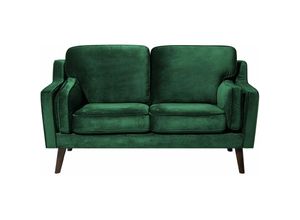 4260602373339 - Beliani - Trendy Sofa aus Samtstoff in Grün Polstersofa 2-Sitzer Lokka - Grün