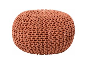 4260602373636 - Beliani - Pouf Kupfer 100% Baumwolle Rund ⌀ 50 cm Elegant Modern