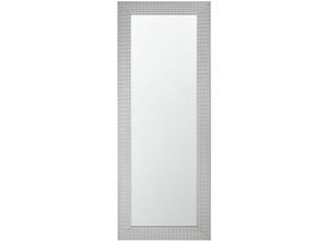 4260602377559 - Beliani - Wandspiegel Silber 50 x 130 cm Kunststoff mit geometrischen Muster Rechteckig Modern - Silber