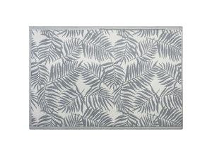 4260602378495 - Beliani - Outdoor Teppich Hellgrau Weiß Polypropylen 120 x 180 cm Palmen Jacquardgewebt Rechteckig - Weiß 4260602378495 - Beliani - Outdoor Teppich Hellgrau Weiß Polypropylen 120 x 180 cm Palmen Jacquardgewebt Rechteckig - Weiß