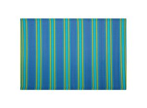 4260602378600 - Beliani - Outdoor Teppich Blau Grün Polypropylen 120 x 180 cm Gestreift Jacquardgewebt Rechteckig - Gelb