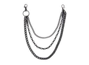 4260602555001 - Hosenkette FIRETTI mehrreihige Venezianer- Gliederkettengliederung Kreuz Hosenketten grau (gunfarben) Herren mit Zirkonia (synth)