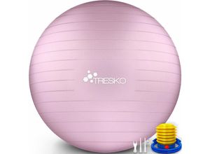 4260613491626 - Tresko - Gymnastikball (Priness-Pink 55cm) mit Pumpe Fitnessball Yogaball Sitzball Sportball Pilates Ball Sportball