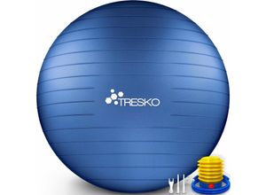 4260613491701 - Gymnastikball (Indigoblau 55cm) mit Pumpe Fitnessball Yogaball Sitzball Sportball Pilates Ball Sportball