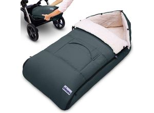 4260613492463 - Kiduku - Babyfußsack Grau Baby Winterfußsack Kinderfußsack Fußsack Winter Kinderwagen Buggy