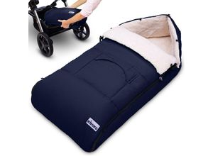 4260613492470 - KIDUKU® Babyfußsack Blau Baby Winterfußsack Kinderfußsack Fußsack Winter Kinderwagen Buggy