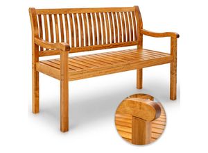 4260613493996 - Gartenbank Holz Hellbraun 125 cm   2 - 3 Personen Parkbank Massiv Sitzbank Garten Gartenmöbel - Tillvex