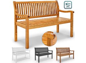 4260613498250 - Gartenbank Holz Anthrazit 125 cm   2 - 3 Personen Parkbank Massiv Sitzbank Garten Gartenmöbel - Tillvex