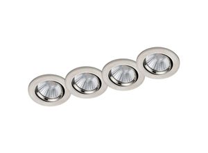 4260618140116 - Trio Leuchten - led Einbaustrahler rund 4er Set ø 85cm schwenkbar dimmbar Nickel matt 55W