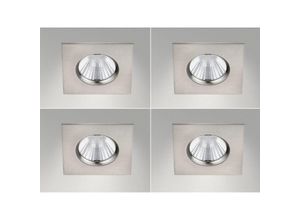 4260618140246 - Leuchten - Eckiger led Deckeneinbaustrahler 4er Set dimmbar in Silber matt IP65