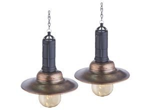 4260618141328 - - 2er set -Solarbetriebene led Hängeleuchten Industrie Look & Shabby Chic Anstrich