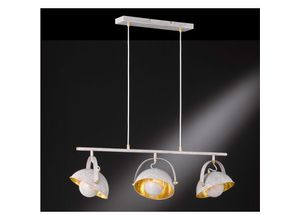 4260618142547 - Wofi - Moderne Retro led Pendelleuchte in Betonoptik & Gold 3 schwenkbare Reflektoren