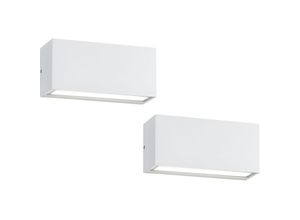 4260618143742 - Leuchten - led Außenwandleuchte 2er Set Up- & Down Light in Weiß matt