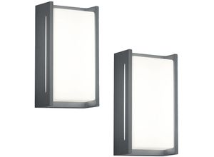 4260618143759 - Leuchten - Modernes led Außenwandleuchten indus 2er set aus Aluminium in Anthrazit IP54