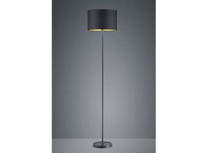 4260618146422 - Leuchten - Moderne led Stehleuchte mit Lampenschirm Ø35cm aus Stoff in Schwarz & Gold