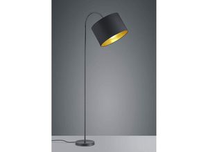 4260618146446 - Trio Leuchten - led Stehleuchte mit Flexgelenk und textil Lampenschirm Ø35cm in Schwarz Gold