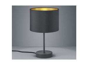4260618146460 - Leuchten - Edle led Tischleuchte mit 20cm ø Lampenschirm aus Stoff in Schwarz & Gold