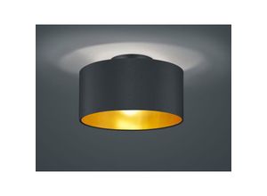 4260618146484 - Leuchten - Dimmbare led Deckenleuchte mit Lampenschirm Ø30cm aus Stoff in Schwarz & Gold 4260618146484 - Leuchten - Dimmbare led Deckenleuchte mit Lampenschirm Ø30cm aus Stoff in Schwarz & Gold