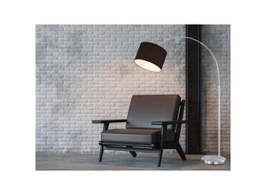 4260618147283 - Höhenverstellbare LED Bogenleuchte mit Stoffschirm Schwarz max Höhe 215cm