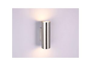 4260618147832 - Meinewunschleuchte - Dimmbare Up & Down Innenwandleuchte aus Silber mattem Metall mit 2 LEDs